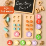 Math Learning Kit | Counting Peg Board For Kids | Number, Addition And Subtraction Game | Montessori Educational Wooden Toys | Age 3-7 | Gift For Kids - Image 3