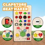 Clapstore Beatmaker Montessori Busyboard , Interactive Sound and Light Sensory Toy for Toddlers Ages 1-6, Promotes Musical Learning, Enhances Hand-Eye Coordination and Develops Fine Motor Skills